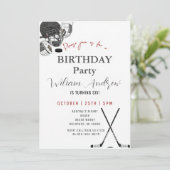 Personal Minimalistic Hockey Birthday Party Kaart (Staand voorkant)
