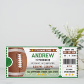 Personal Modern Amerikaans Football Ticket Verjaar Kaart (Staand voorkant)
