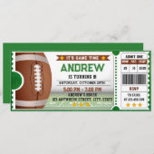 Personal Modern Amerikaans Football Ticket Verjaar Kaart (Voorkant / Achterkant)