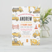 Personal Modern Birthday Party Construction Kaart (Staand voorkant)