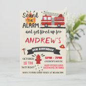 Personal Modern Firefighter Party Birthday For boy Kaart (Staand voorkant)