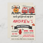 Personal Modern Firefighter Party Birthday For boy Kaart (Voorkant / Achterkant)