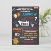 Personal Modern Kids' Police Theme Birthday  Kaart (Staand voorkant)