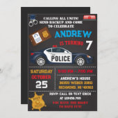 Personal Modern Kids' Police Theme Birthday  Kaart (Voorkant / Achterkant)