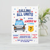 Personal Modern Kinderen Politie Verjaardagsuitnod Kaart (Staand voorkant)