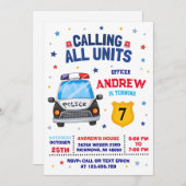 Personal Modern Kinderen Politie Verjaardagsuitnod Kaart (Voorkant / Achterkant)