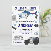 Personal Modern police birthday invitation Kaart (Staand voorkant)