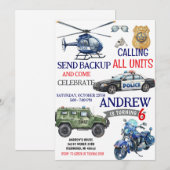 Personal Modern Police Policeman birthday for boy Kaart (Voorkant / Achterkant)