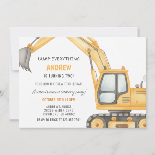 Personal Modern Simple Construction Birthday Kaart (Voorkant)