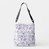 Personal Moderne Waterverf Blue Hydrangeas Floral Crossbody Tas (Achterkant)