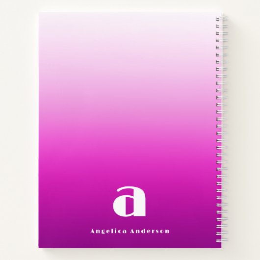 Personal Monogram Name Pink Notitieboek (Achterkant)