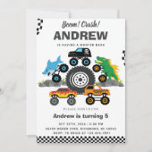 Personal Monster Truck verjaardagsfeestje voor jon Kaart (Voorkant)