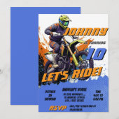 Personal Motocross Boy Motorbike Birthday Party Kaart (Voorkant / Achterkant)