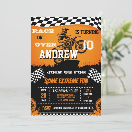 Personal Motocross Dirt Bike for boy Birthday Kaart (Staand voorkant)