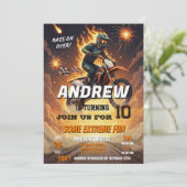 Personal Motocross Dirt Biker boy Birthday party Kaart (Staand voorkant)