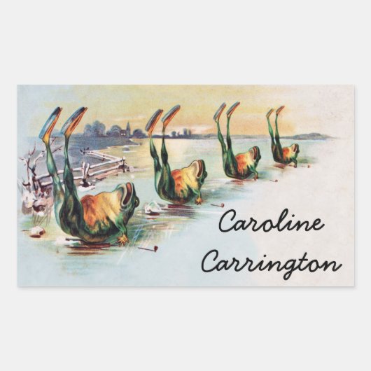 Personal Name Vintage Funny Frogs Stickers (Voorkant)