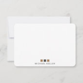 Personal Note Cards voor Mannen met zwarte en zwar Bedankkaart (Voorkant)