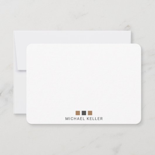 Personal Note Cards voor Mannen met zwarte en zwar Bedankkaart (Voorkant)