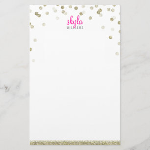 PERSONAL NOTE polka dot oude goudglitter tegen Briefpapier