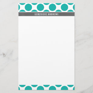PERSONAL NOTE schattige grote polka stit bold jade Briefpapier
