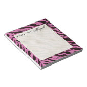 Personal Notes Hot Pink Black Zebra Stripe Print Notitieblok (Schuin)