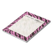 Personal Notes Hot Pink Black Zebra Stripe Print Notitieblok (Linkerzijde)