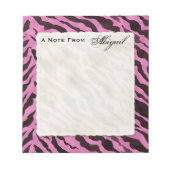 Personal Notes Hot Pink Black Zebra Stripe Print Notitieblok (Voorkant)