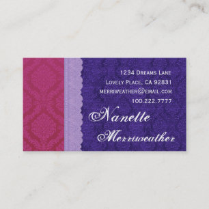 Personal Paars en Blue Damask en Lace V29 Visitekaartje