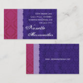 Personal Paars en Blue Damask en Lace V29 Visitekaartje (Voorkant / Achterkant)