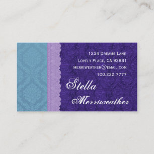 Personal Paarse Damask en Lace V26 Visitekaartje