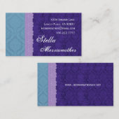 Personal Paarse Damask en Lace V26 Visitekaartje (Voorkant / Achterkant)