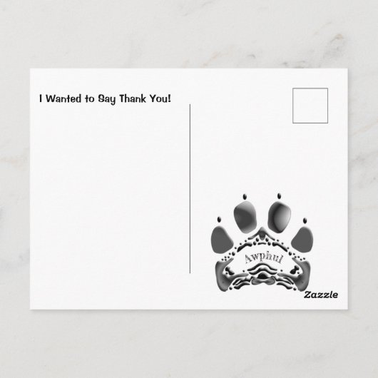 Personal Paw Print Briefkaart (Achterkant)