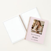 Personal Photo Blush Pink Script Journal Notitieboek (Binnen)