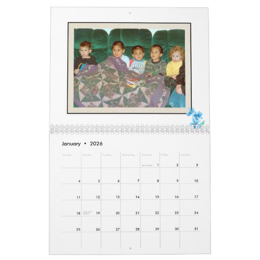 Personal Photos with small Frame and Flowers Kalender (Jan 2026)