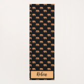 Personal Pink Elephants Pattern Gold Yogamat (Achterkant)