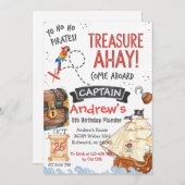 Personal Pirate Birthday Party Invitation Card Kaart (Voorkant / Achterkant)