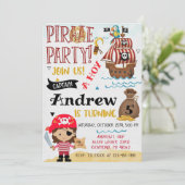 Personal Pirate Birthday Party Treasure Map Kaart (Staand voorkant)