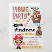Personal Pirate Birthday Party Treasure Map Kaart (Voorkant / Achterkant)