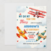 Personal Plane Time vliegt 1e verjaardag voor kind Kaart (Voorkant / Achterkant)