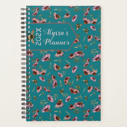 Personal Planner Pollinators Teal Blue (Voorkant)
