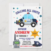 Personal Police Officer birthday party invitation Kaart (Voorkant)