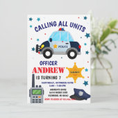 Personal Police Officer birthday party invitation Kaart (Staand voorkant)
