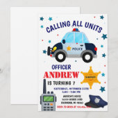 Personal Police Officer birthday party invitation Kaart (Voorkant / Achterkant)