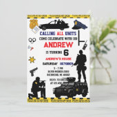 Personal Police Special Forces Birthday party Kaart (Staand voorkant)