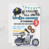 Personal Policeman Cop birthday Party for kid Kaart (Voorkant)