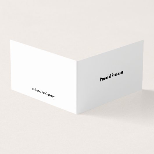 Personal Pronoun Preference Kaart Visitekaartje (Buitenkant)
