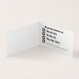 Personal Pronoun Preference Kaart Visitekaartje