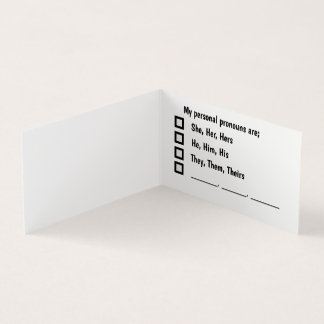 Personal Pronoun Preference Kaart Visitekaartje