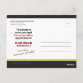 {Personal} Propst Tax Prep Briefkaart (Achterkant)