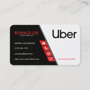 Personal Ride Sharing Uber Driver (nieuw Uber Logo Visitekaartje